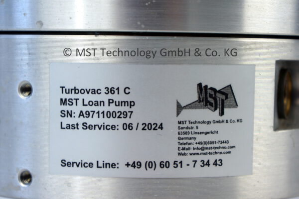 Oerlikon Leybold Turbovac T1600 with PROFIBUS 800040V2444 turbomolecular pump used completely overhauled (Kopie) (Kopie) - Image 7